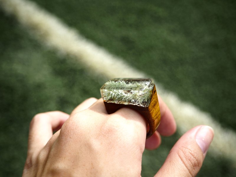 Under the sea (moss) Ring - 戒指 - 木头 绿色