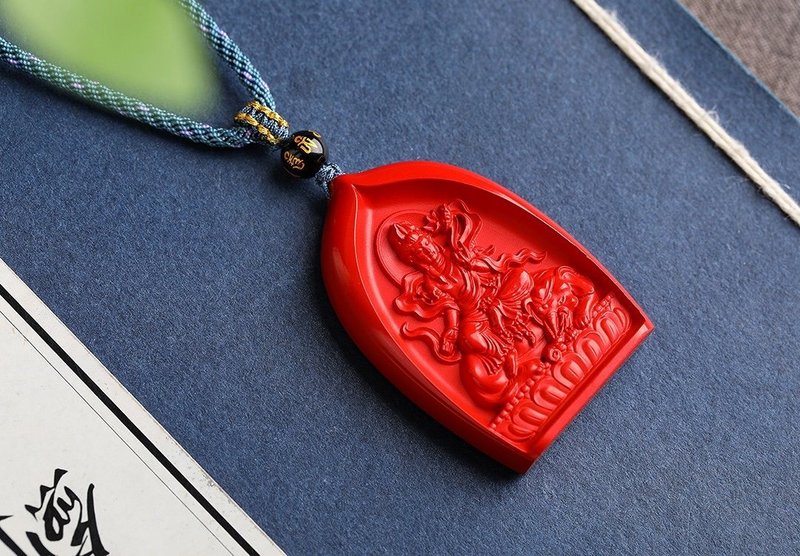 天然原矿朱砂精品红砂十二生肖守护神吊坠 含量高达95%以上 - 项链 - 宝石 