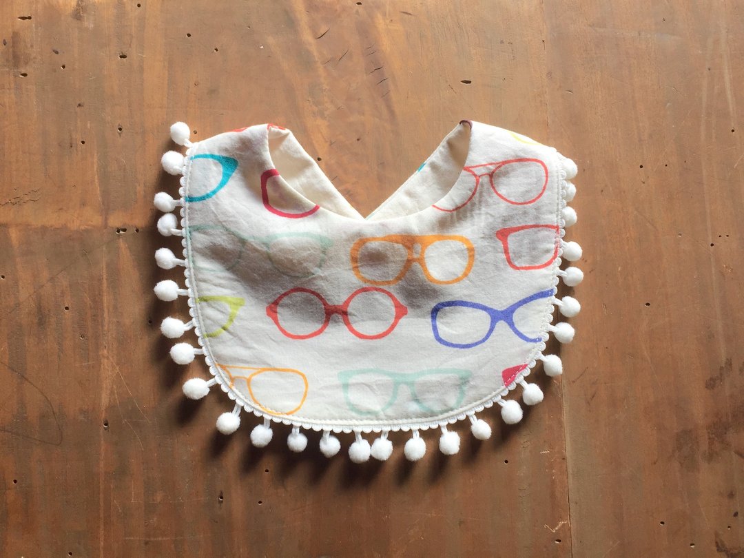 Organic Cotton Bib / Colorful glasses - 围嘴/口水巾 - 棉．麻 多色