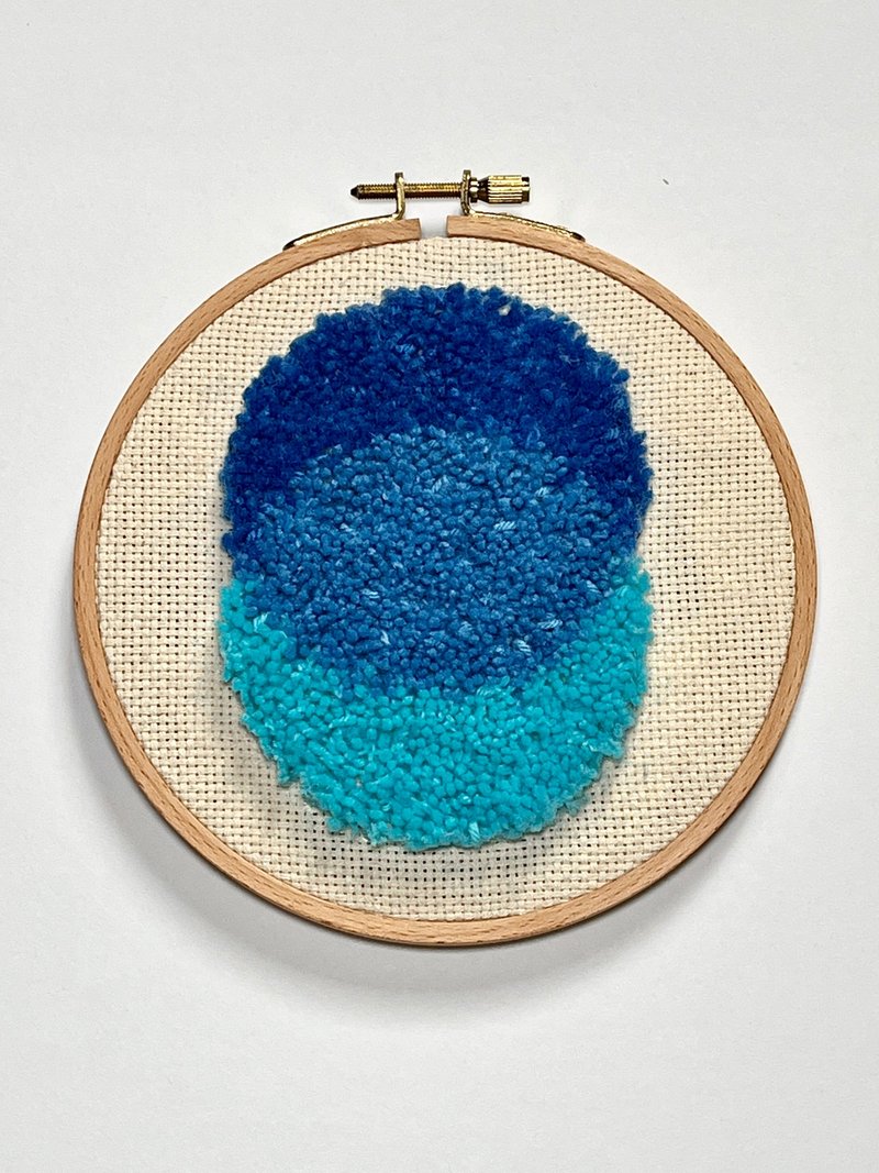 戳绣 | 挂墙装饰 | 深蓝浅蓝 | 色彩主义者之梦 03 – 水源 - 墙贴/壁贴 - 绣线 蓝色