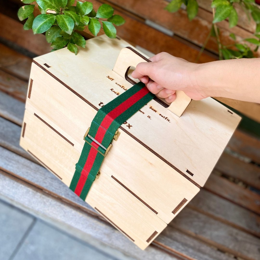 【DIY手作礼盒】双层木制收纳箱 -露营 野餐 工具箱 定制化文字 - 木工/竹艺/纸艺 - 木头 白色