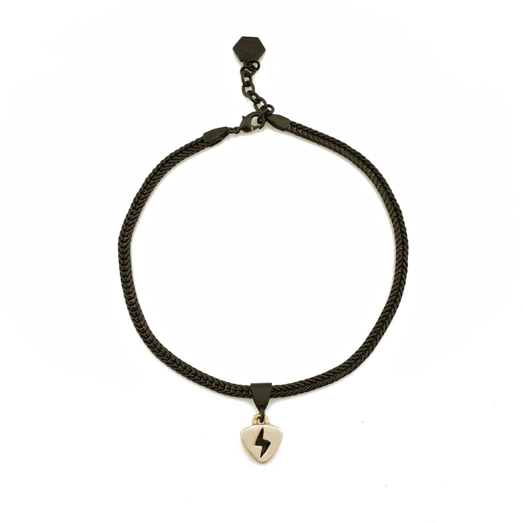 BLEND系列  闪电PICK混色颈链Lighting PICK choker - 项链 - 其他金属 黑色