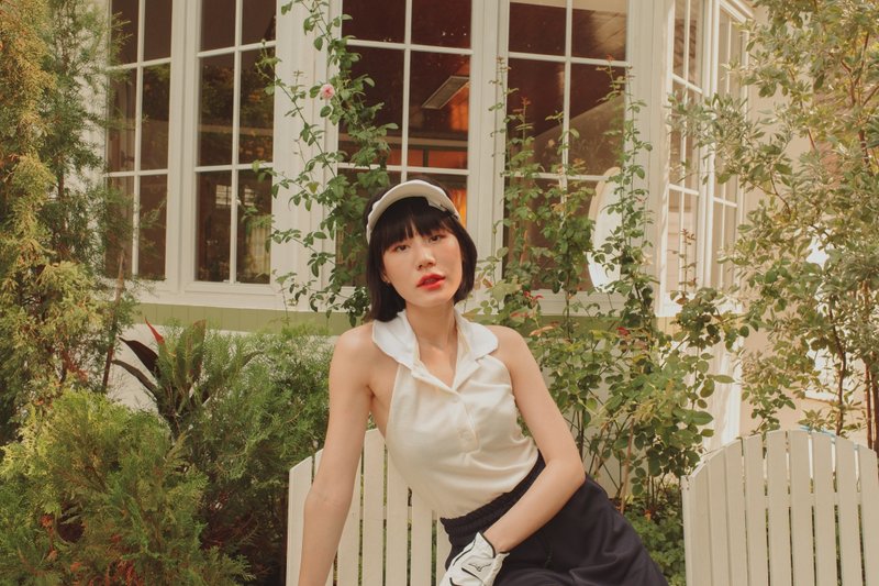 Racket sleeveless - 女装 T 恤 - 棉．麻 白色