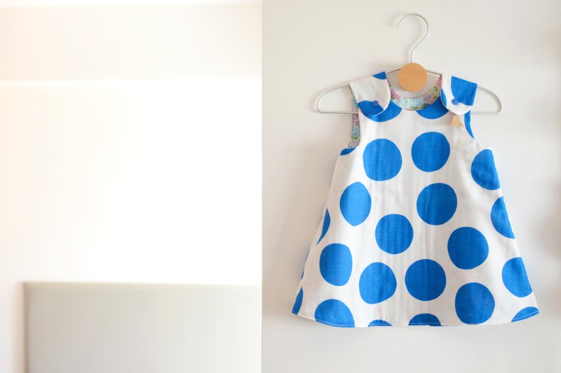 手工制作 日本限定布料可爱点点背心双面衬裙子 - 其他 - 棉．麻 