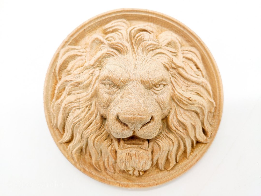 Onlay furniture lion, Wall ornament lion, Wood Appliques, Applique furniture - 木工/竹艺/纸艺 - 木头 咖啡色