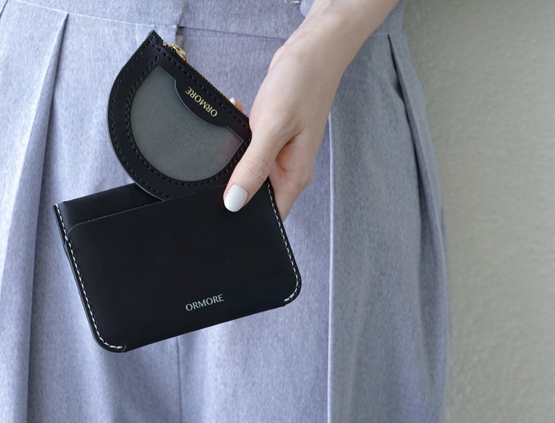 半月零钱包 I 植鞣真皮 - 零钱包 - 真皮 黑色