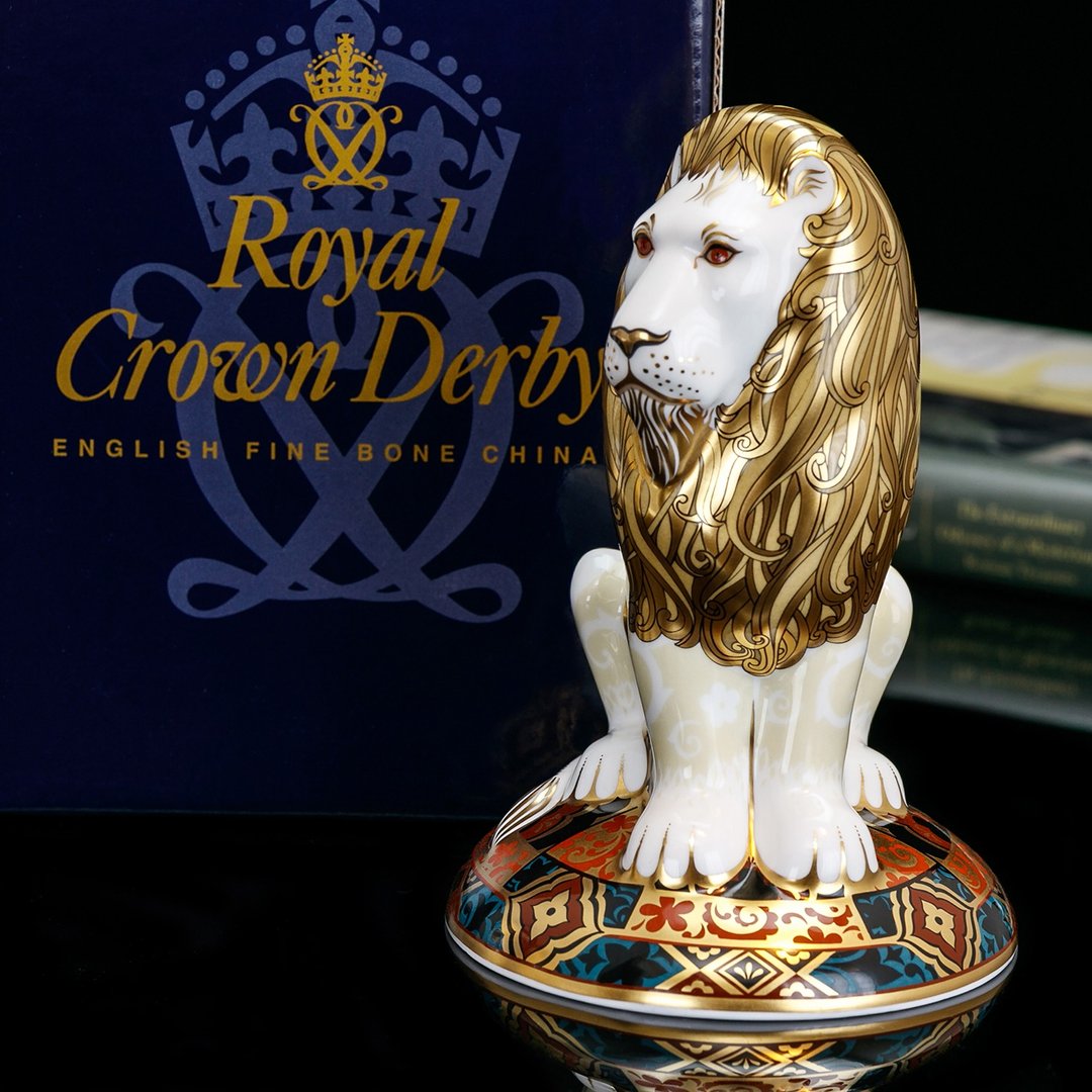 英国 Royal crown derby 限量典藏皇家狮王 2001骨瓷伊万里摆饰 - 摆饰 - 瓷 