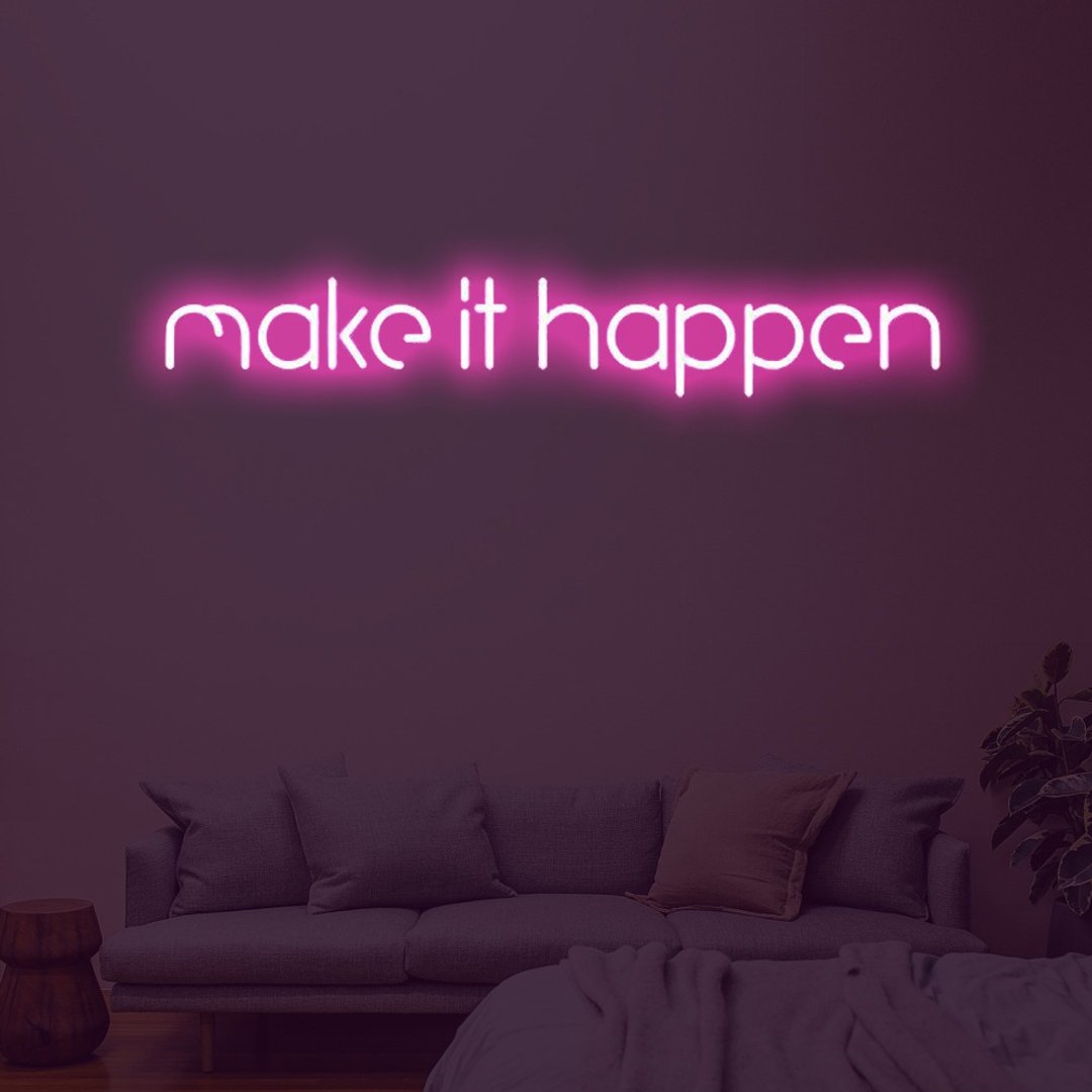 make it happen 霓虹灯毕业老师礼物桌灯夜灯霓虹招牌 - 摆饰 - 压克力 透明