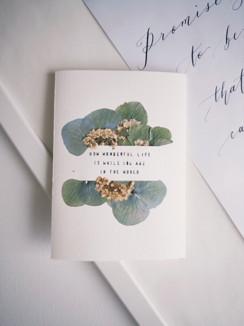 The Far Afield 美好人生押花心意卡 - 卡片/明信片 - 纸 白色