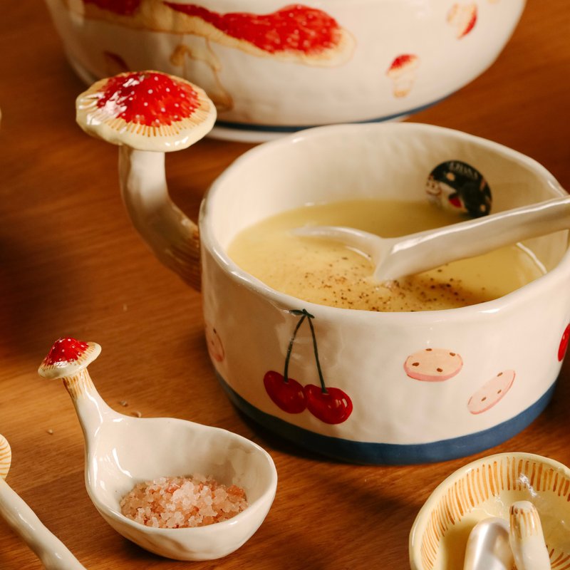 蘑菇汤杯 - 其他 - 陶 红色
