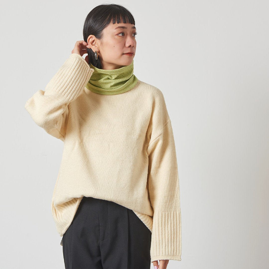 CHARM 日本製 有机棉短版围脖 发带 两用 抗UV 吸汗 - 丝巾 - 棉．麻 绿色