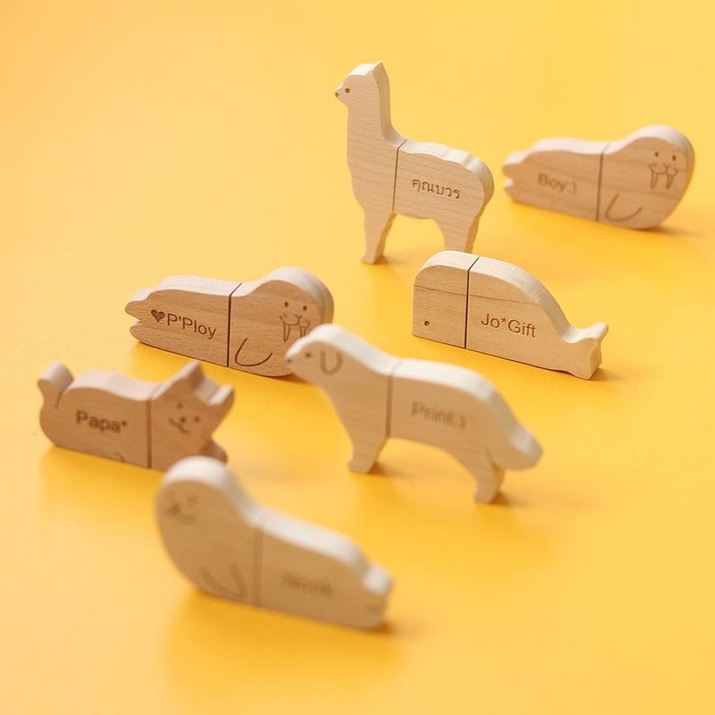 【加价购服务】随身碟定制刻字 - U盘 - 木头 黄色