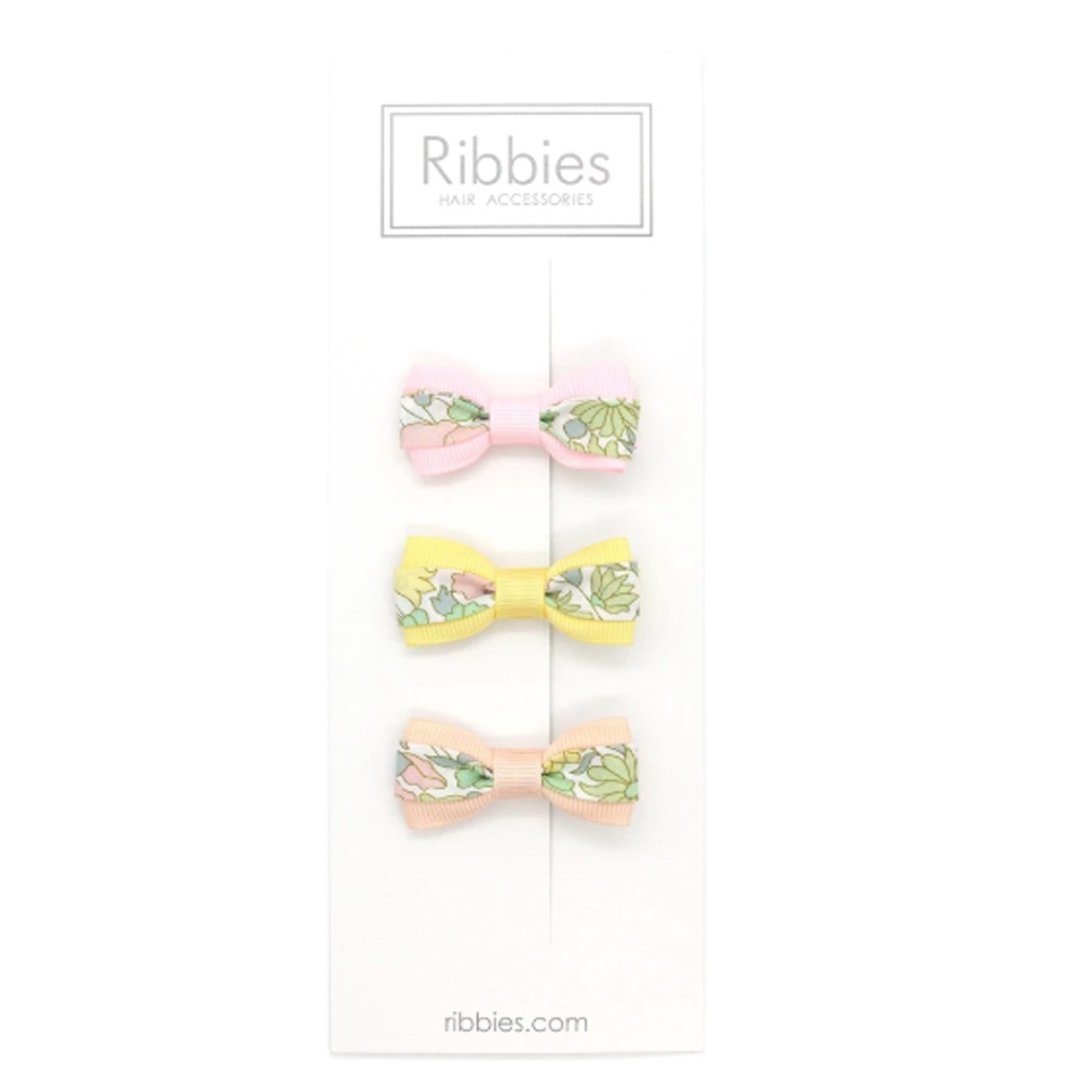Ribbies双色缎带蝴蝶结3入组-Poppy & Daisy Pastel - 发饰 - 聚酯纤维 