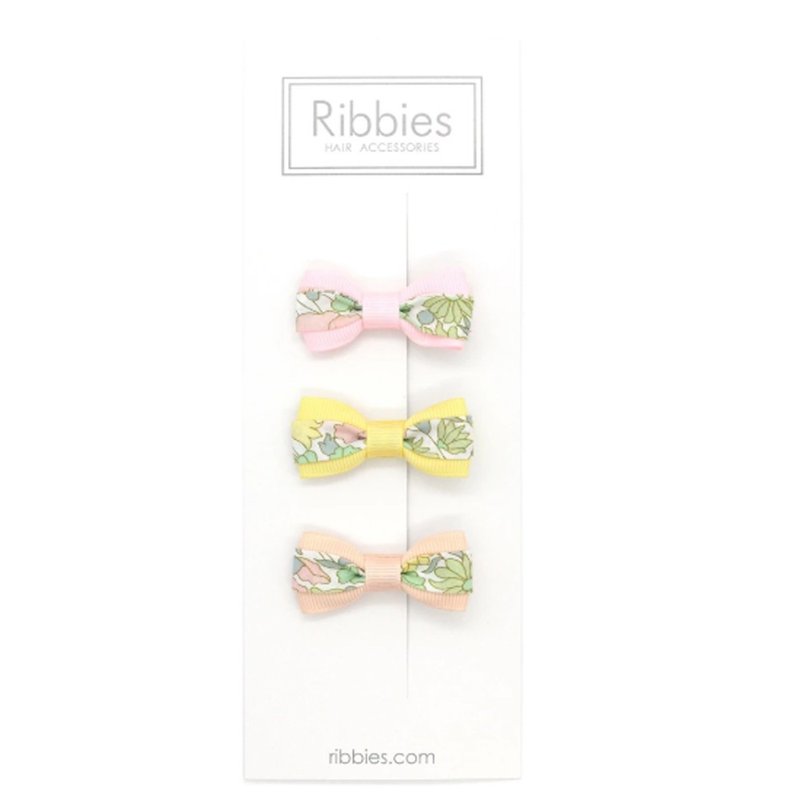 Ribbies双色缎带蝴蝶结3入组-Poppy & Daisy Pastel - 发饰 - 聚酯纤维 