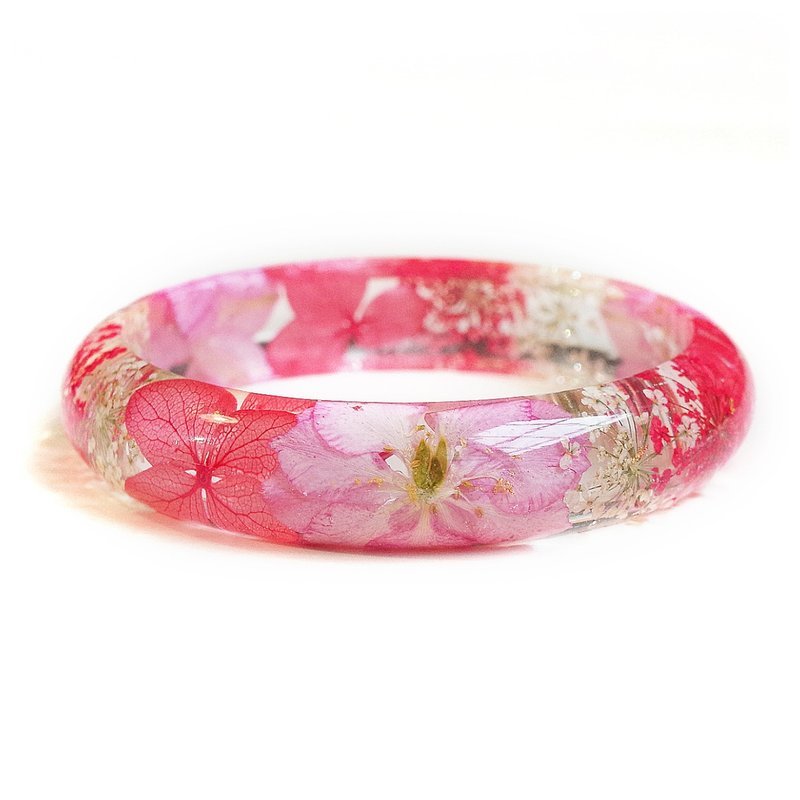 花说・飞燕蕾丝真花手镯・粉红色系・干燥花永生花永绽花 - 手链/手环 - 植物．花 红色