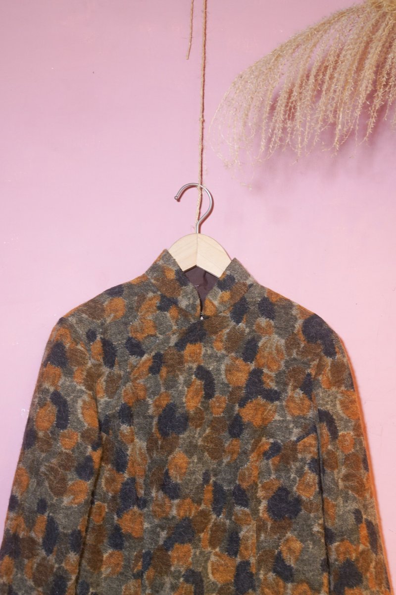 纯情百货行 古着 vintage 古着旗袍洋装 毛料旗袍 森之林旗袍 - 洋装/连衣裙 - 聚酯纤维 绿色