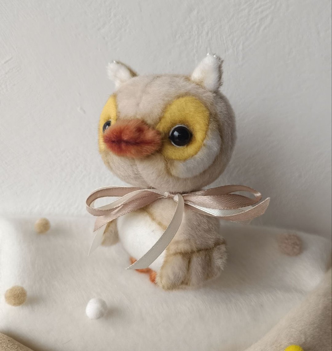 微型泰迪猫头鹰手工玩具 - 玩偶/公仔 - 其他材质 卡其色