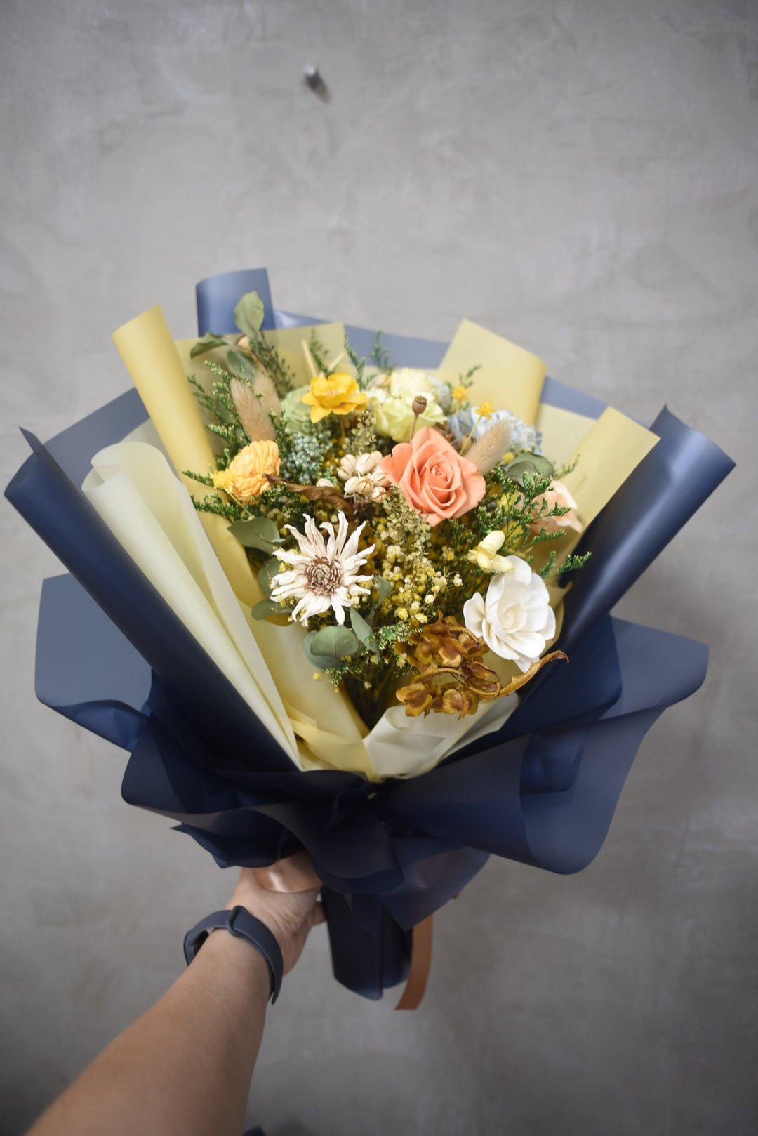 干燥花束 情人节花束 送男友 永生花束 生日花束 - 干燥花/捧花 - 植物．花 橘色