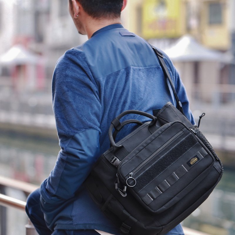 多功能 工装三用托特包 Military 3way Tote Bag 军事 邮差包 - 手提包/手提袋 - 防水材质 黑色