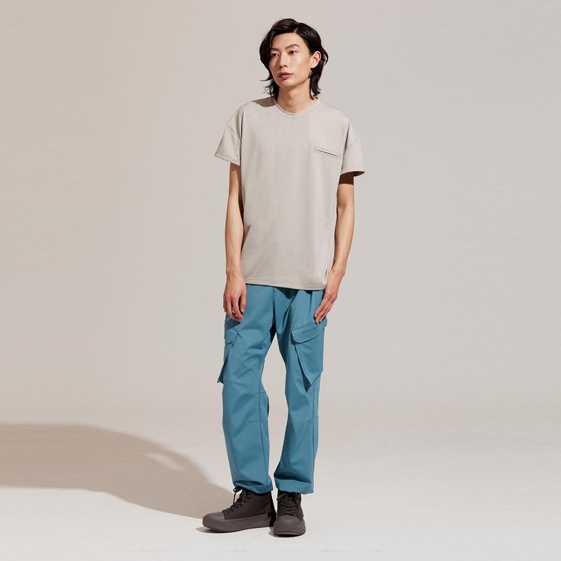 REBOOT动能-反折袖上衣-帕洛玛灰 - 男装上衣/T 恤 - 聚酯纤维 灰色