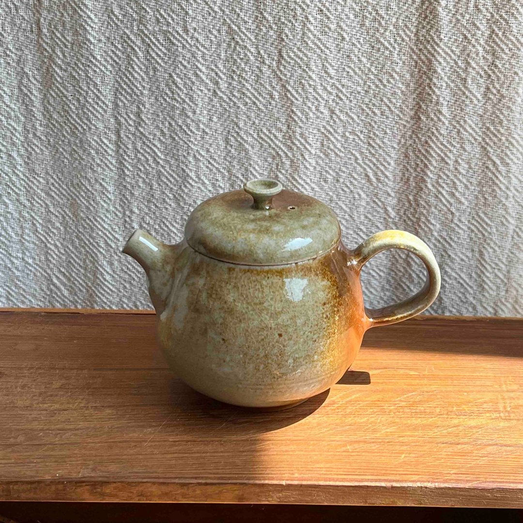 飘金 柴烧陶手工茶壶 凸盖款 - 茶具/茶杯 - 陶 咖啡色