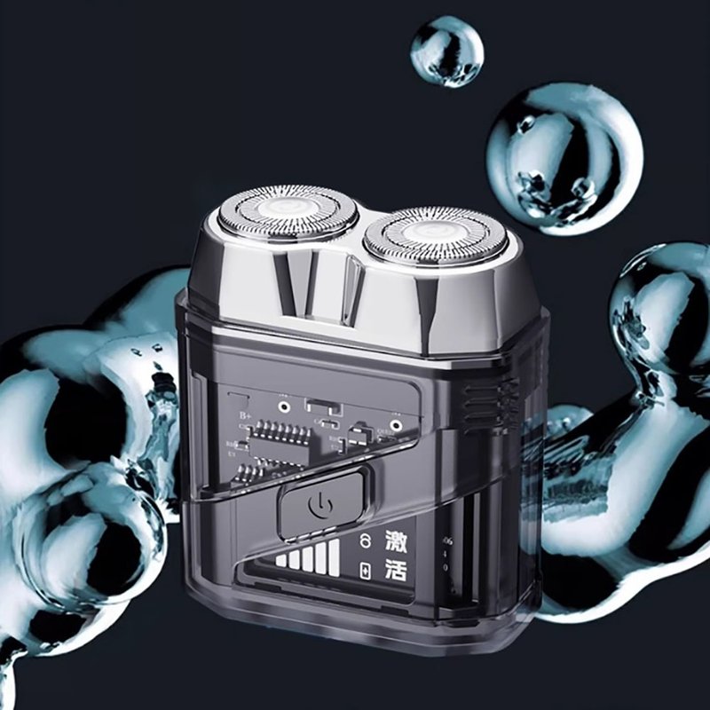 一觅2025新款全身水洗机甲双刀头小巧便携男士刮胡刀 - 数码小物 - 其他材质 黑色