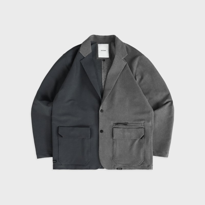 DYCTEAM - RePET Melange color block loose blazer (gray) - 男装外套 - 其他材质 灰色