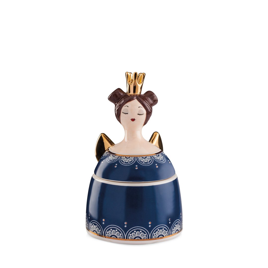 意大利EGAN- 玩偶系列 珠宝盒 蓝色皇后 10X16CM(小) - 收纳用品 - 陶 蓝色