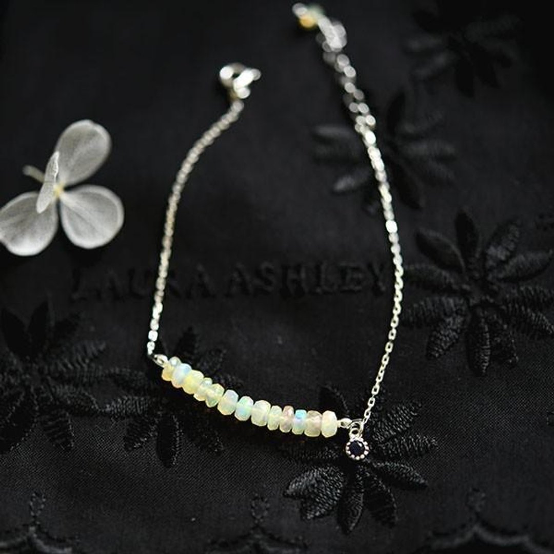 Fairy Stone Water Opal Bracelet October Birthstone 925 SV Version - 手链/手环 - 其他金属 