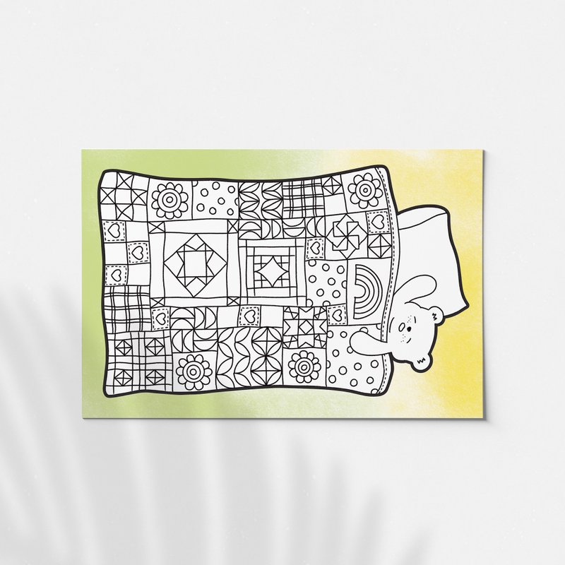 Bed Time Coloring Sticker Sheet - 贴纸 - 纸 