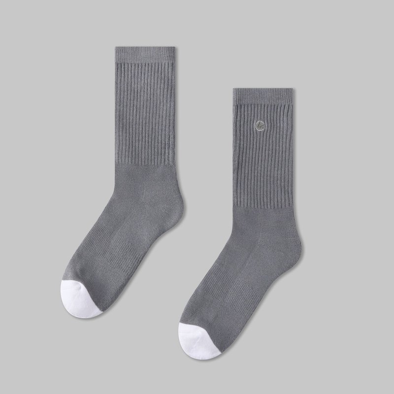 雾墨灰纯棉中筒袜∣高品质精梳棉∣原创袜子∣男女同款 - 袜子 - 棉．麻 