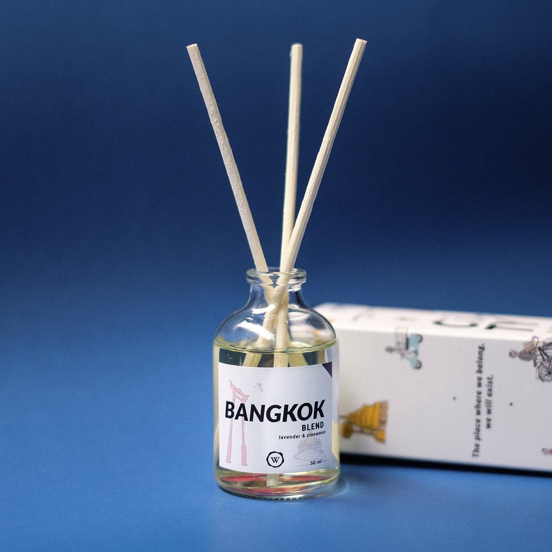 Scented Room Diffuser Set Bangkok Blend City Series | Cinnamon &amp; Lavender - 香薰/精油/线香 - 玻璃 透明