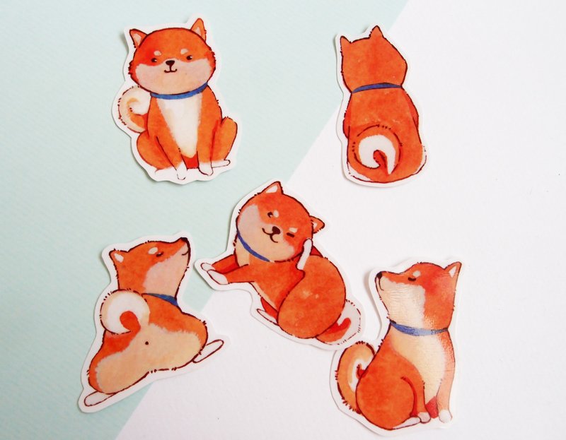 柴犬殿下透明贴纸 - 贴纸 - 塑料 橘色