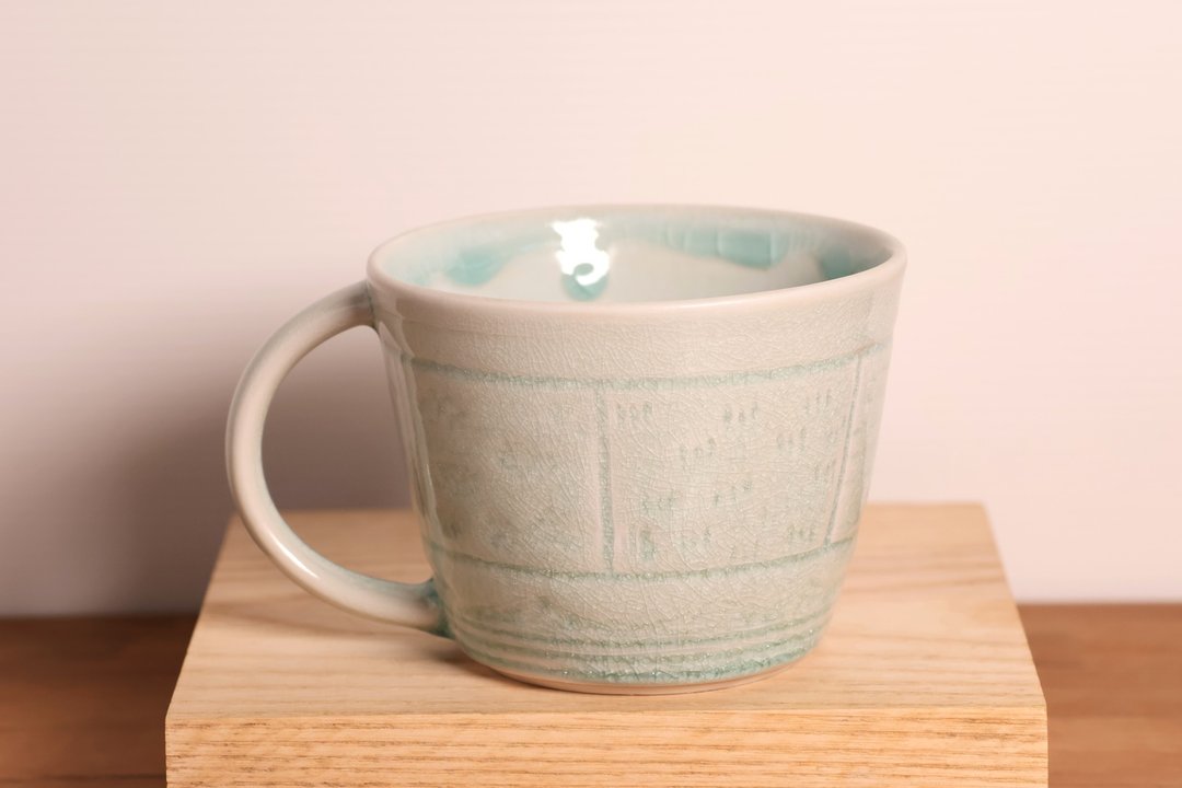 流冰裂蓝灰杯 - 咖啡杯/马克杯 - 瓷 