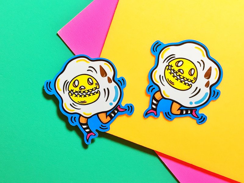 荷包蛋包蛋 / 贴纸 - 贴纸 - 防水材质 黄色