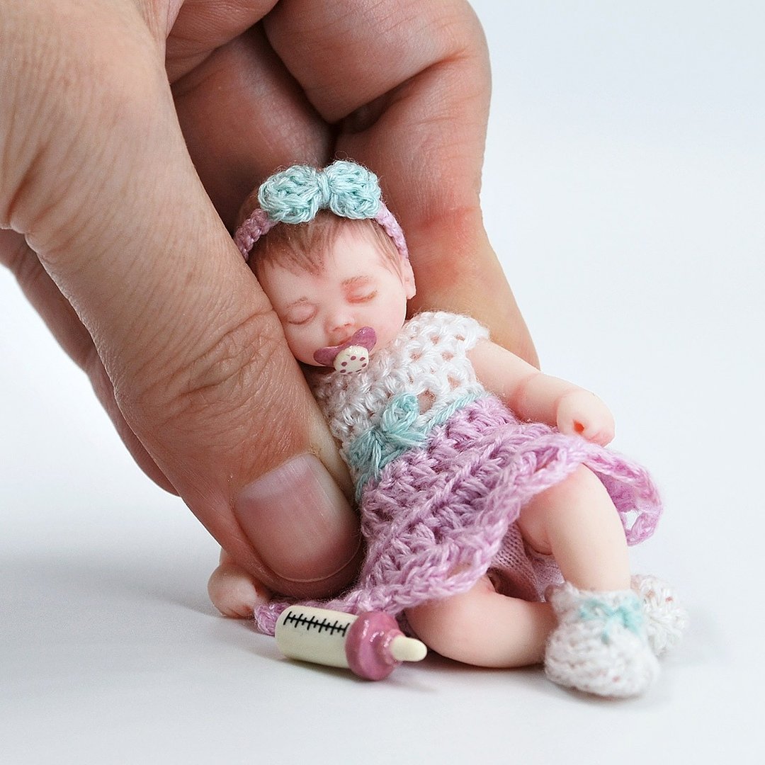 mini silicone baby doll, mini reborn dolls, mini baby dolls, mini silicone dolls - 玩偶/公仔 - 硅胶 多色