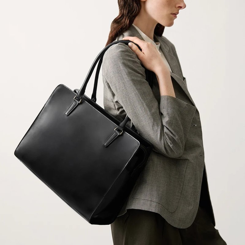 Antique Flyarch 托特包-复古黑 - 侧背包/斜挎包 - 真皮 黑色