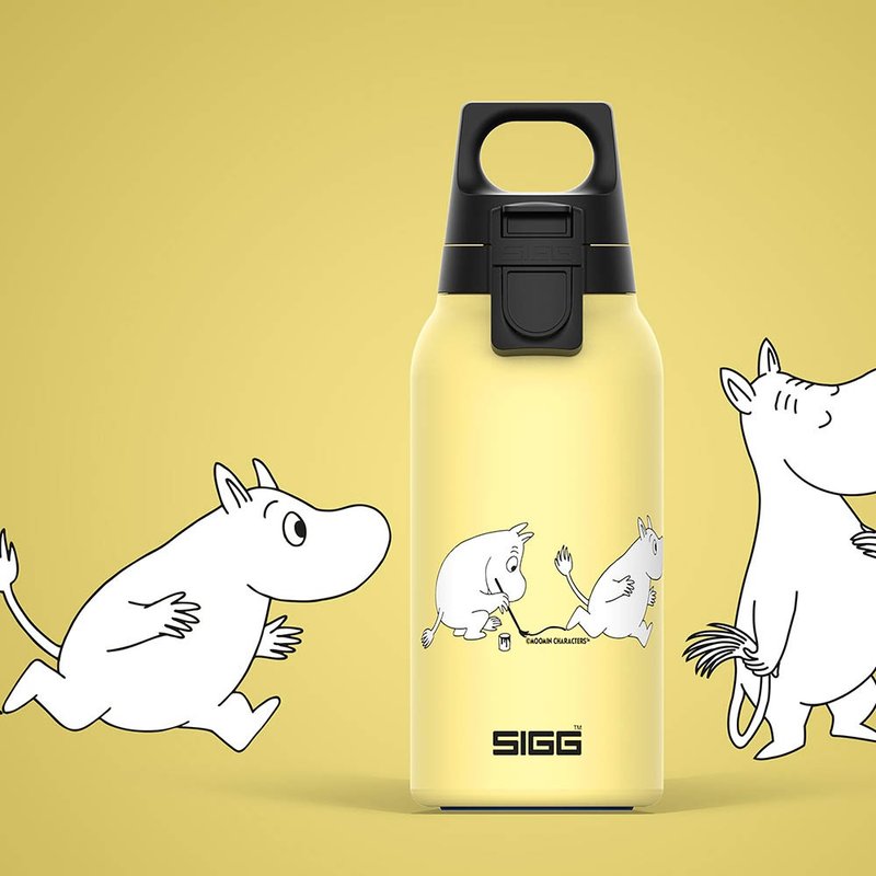 瑞士百年SIGG x Moomin 轻量保温瓶 330ml - 噜噜米在涂鸦 - 保温瓶/保温杯 - 不锈钢 黄色