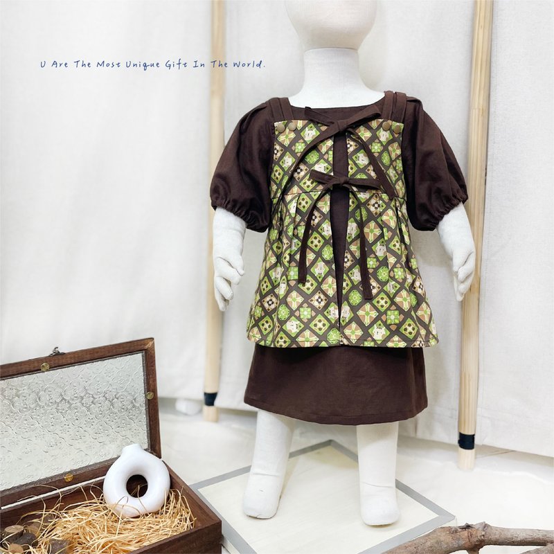 乡村小女孩套装 - 童装上衣 - 棉．麻 