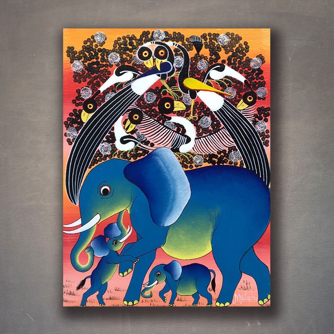 【U047大象之家-Mustapha】非洲艺术原画作/37x28cm - 海报/装饰画/版画 - 其他材质 