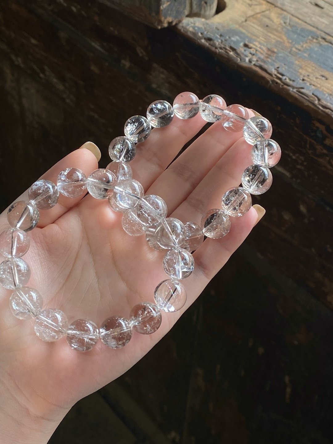 天然白茶阿赛 高频水晶 13mm - 手链/手环 - 水晶 