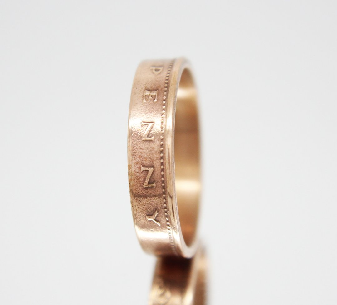 Great Britain Coin Ring New Penny 1981 coin rings for men coin rings gift - 戒指 - 其他金属 