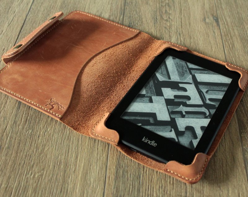 Kindle Paperwhite 12 2024 皮革保护套 浅棕Kindle 保护套 电子阅读器保护套 - 平板/电脑保护壳 - 真皮 橘色