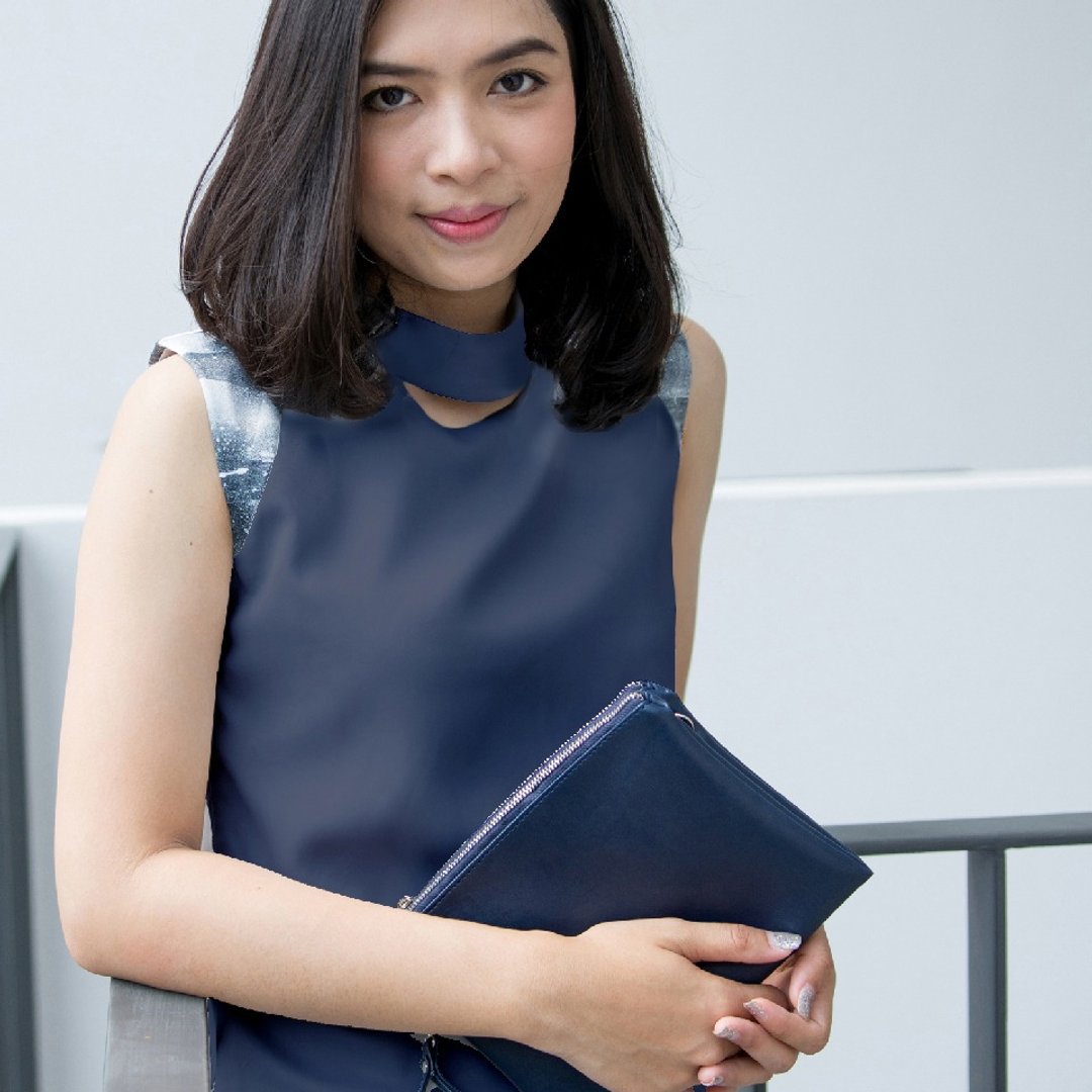 Navy Halter Neck Jumpsuit (Size L) - 背带裤/连体裤 - 其他材质 蓝色