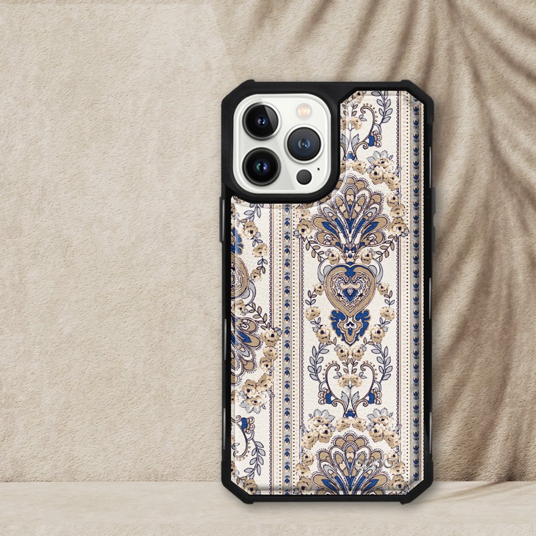 iPhone 13全系列 军规防摔皮革磁吸手机壳-巴洛克金(上光版)黑壳 - 手机壳/手机套 - 其他材质 多色