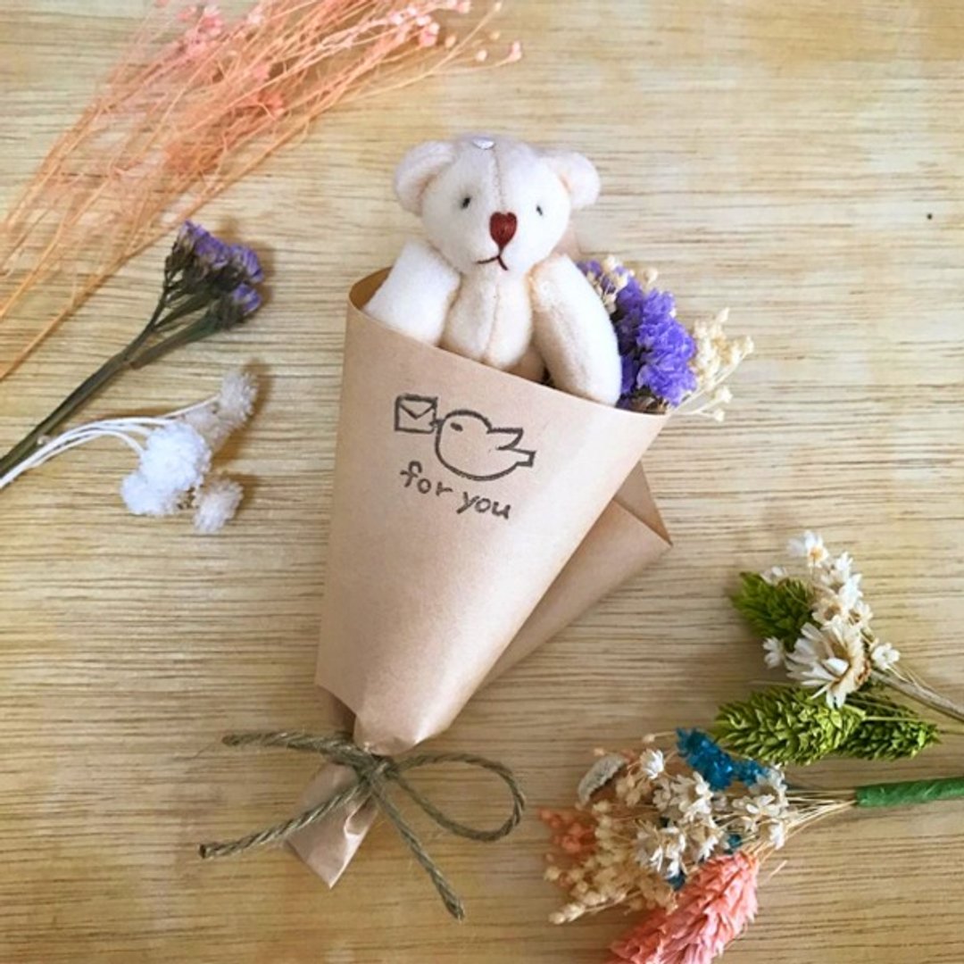 上杉采花定制礼品/熊熊想你的季节 / 干燥花束 - 干燥花/捧花 - 植物．花 多色