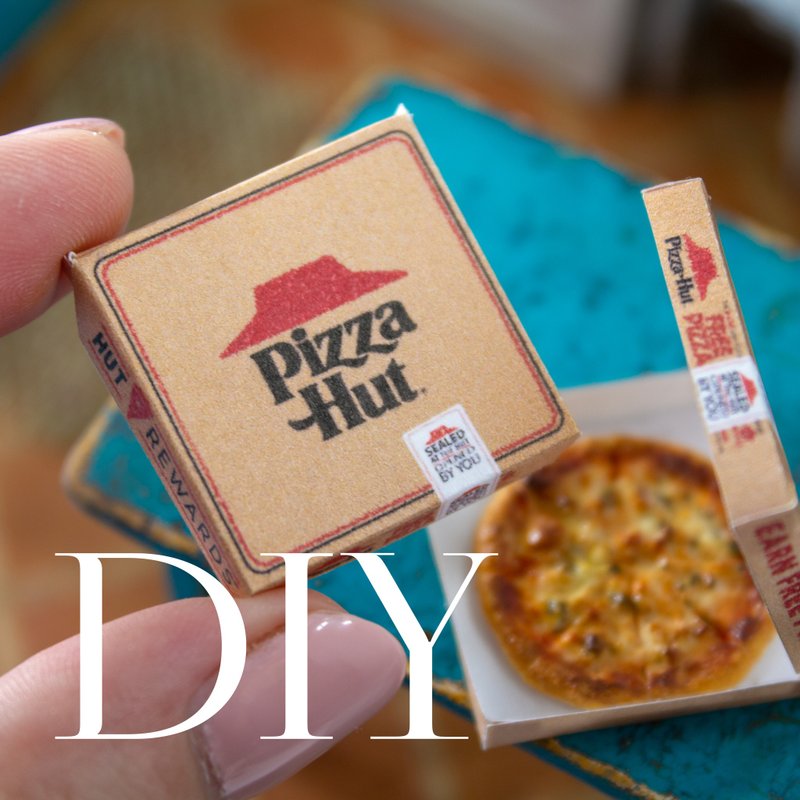 DIY微型披萨盒可打印模板|数码产品| PDF+JPG - 手工艺教程/工具书 - 其他材质 