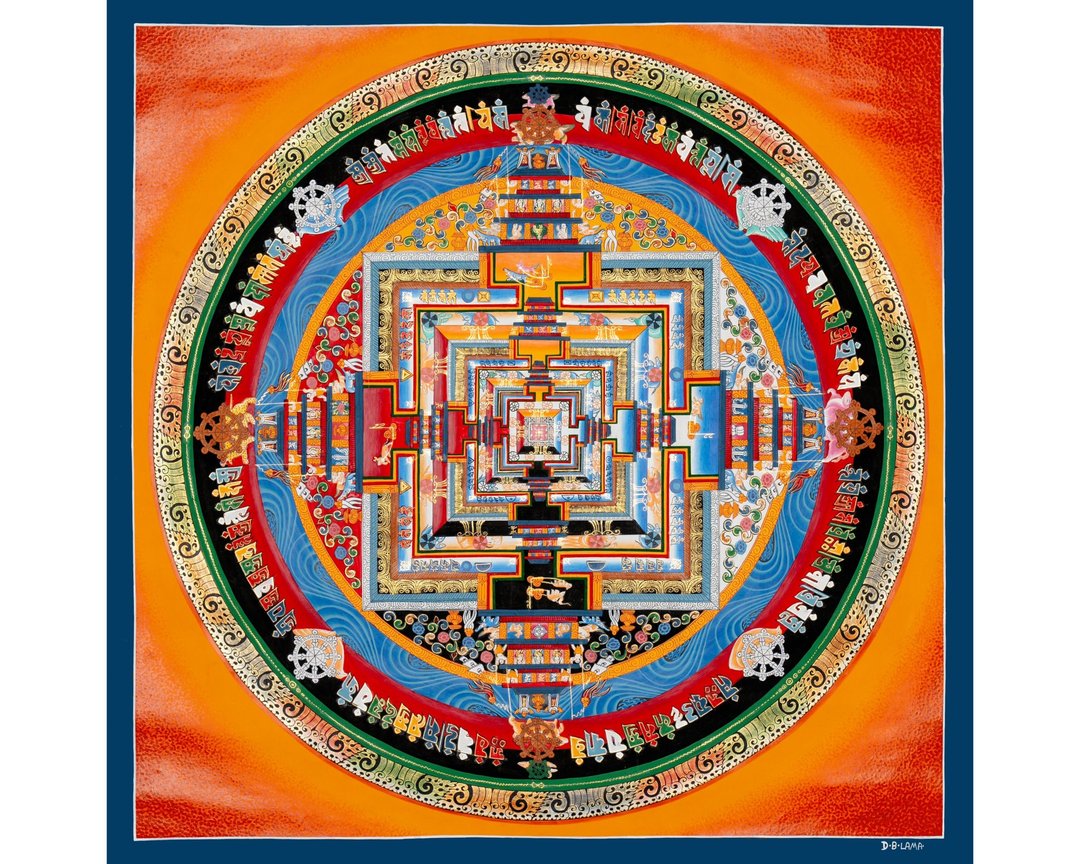 时轮曼荼罗唐卡绘画 沉浸于神圣的艺术之中 - 墙贴/壁贴 - 其他金属 多色