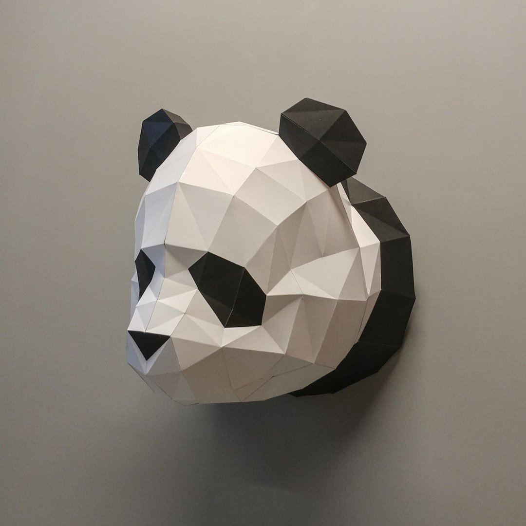 匠纸正版_DIY材料包_手作_纸模型_猫熊好萌壁饰 - 木工/竹艺/纸艺 - 纸 白色