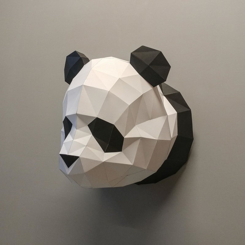 匠纸正版_DIY材料包_手作_纸模型_猫熊好萌壁饰 - 木工/竹艺/纸艺 - 纸 白色